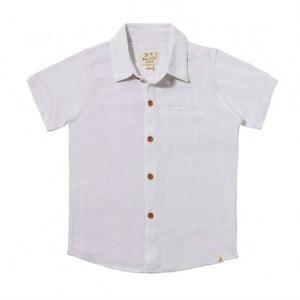 NEW ME & HENRY boy's newport woven shirt in white